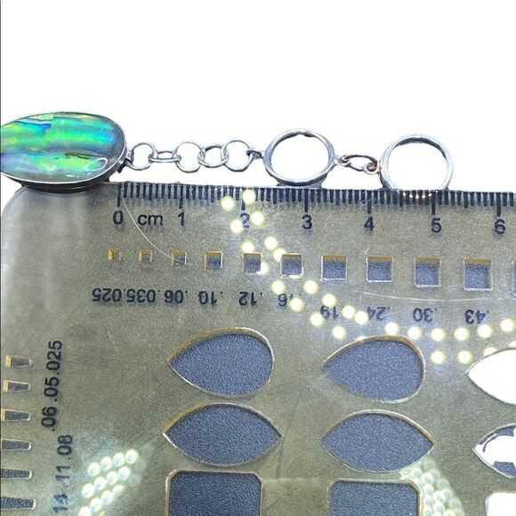 LUC 925 signed Marked Lucas Lameth abalone sterling silver adjustable bracelet - Picture 3 of 10